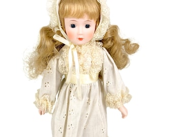 Vintage Hopechest Heirloon Porcelain Doll 15" By Vector Intercontinental W/Stand