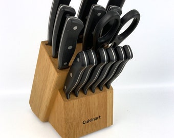 Cuisinart 14-Piece Forged Triple Rivet Cutlery Knife Block Set-Black~Complete