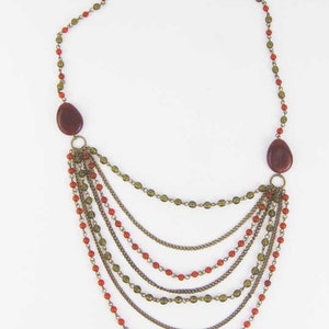 Vintage Avon Necklace Red & Green Beads Multi Strands 15" Long - Etsy