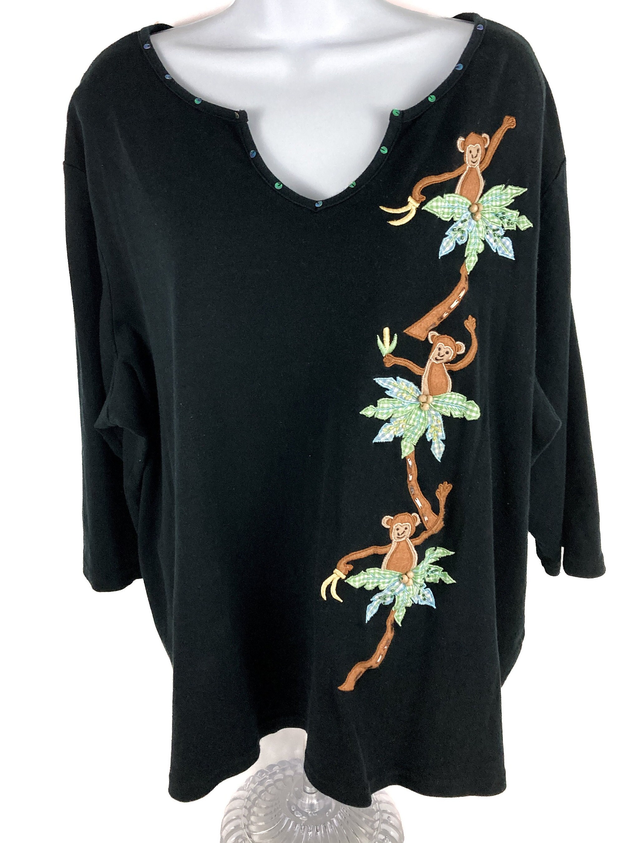 SATUR::パーカー:WM[RESALE] Vintage Woman's Quacker Factory Top Embroidered Jungle