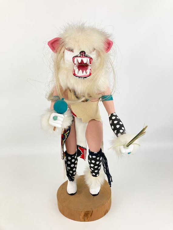 Vintage Native American Kachina Doll Artist Signed Long Hair W