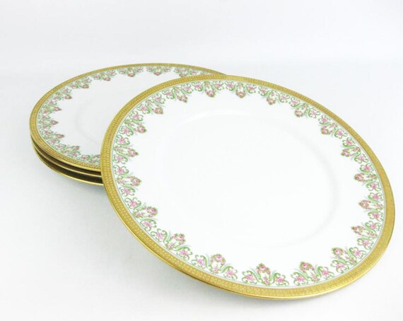 UC Union Ceramique French Limoges Service Plates~Chargers (4) Gold Gilt 11"