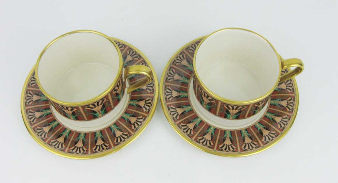 Lenox Grand Tier Lucia Tea Cups and Saucers 2 Sets Circa Etsy