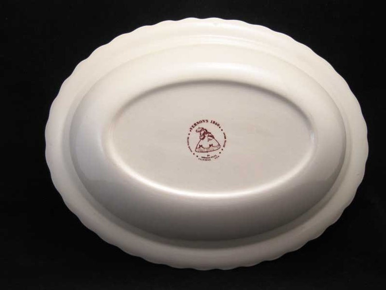 10 Vernon Kilns 1860 Poppytrail Oval Vegetable Bowl Circa 1940/'s Made In U.S.A