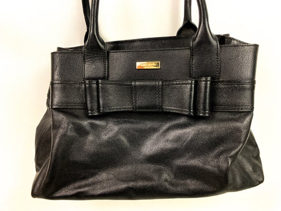 Kate Spade NY Quinn Villabella Avenue Black Leather Bow Handbag Purse Beautiful Etsy Canada