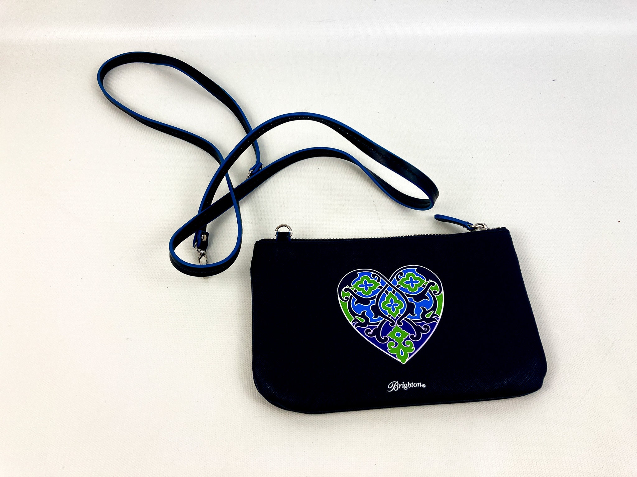 Brighton Summer Heart Mini Crossbody Bag Black 8 X 5 W detachable Strap Excellent Condition Etsy
