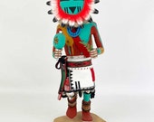 Vintage Native American Tawa Kachina Doll Sun Face Porcupine Signed Emerson Taho