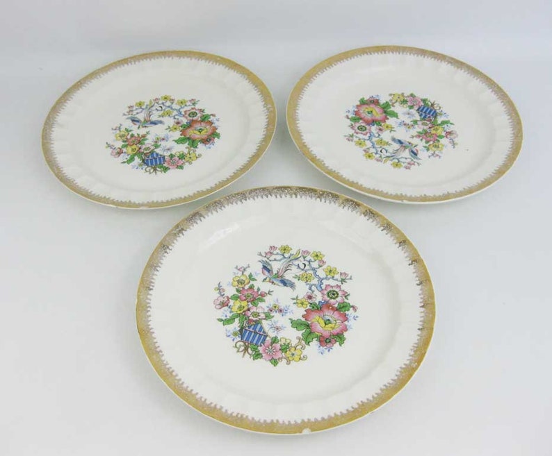 Vintage Cronin China Co Pattern CO13 Dinner Plates 6 22 Kt Etsy