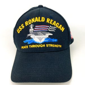 Navy USS Ronald Reagan CVN 76 Embroidered Ball Cap Hat~seaworthy