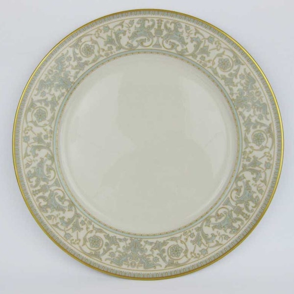 Gorham "Lorenzo De Medici" Green & Gold Dinner Plate 10-3/4" Excellent Condition