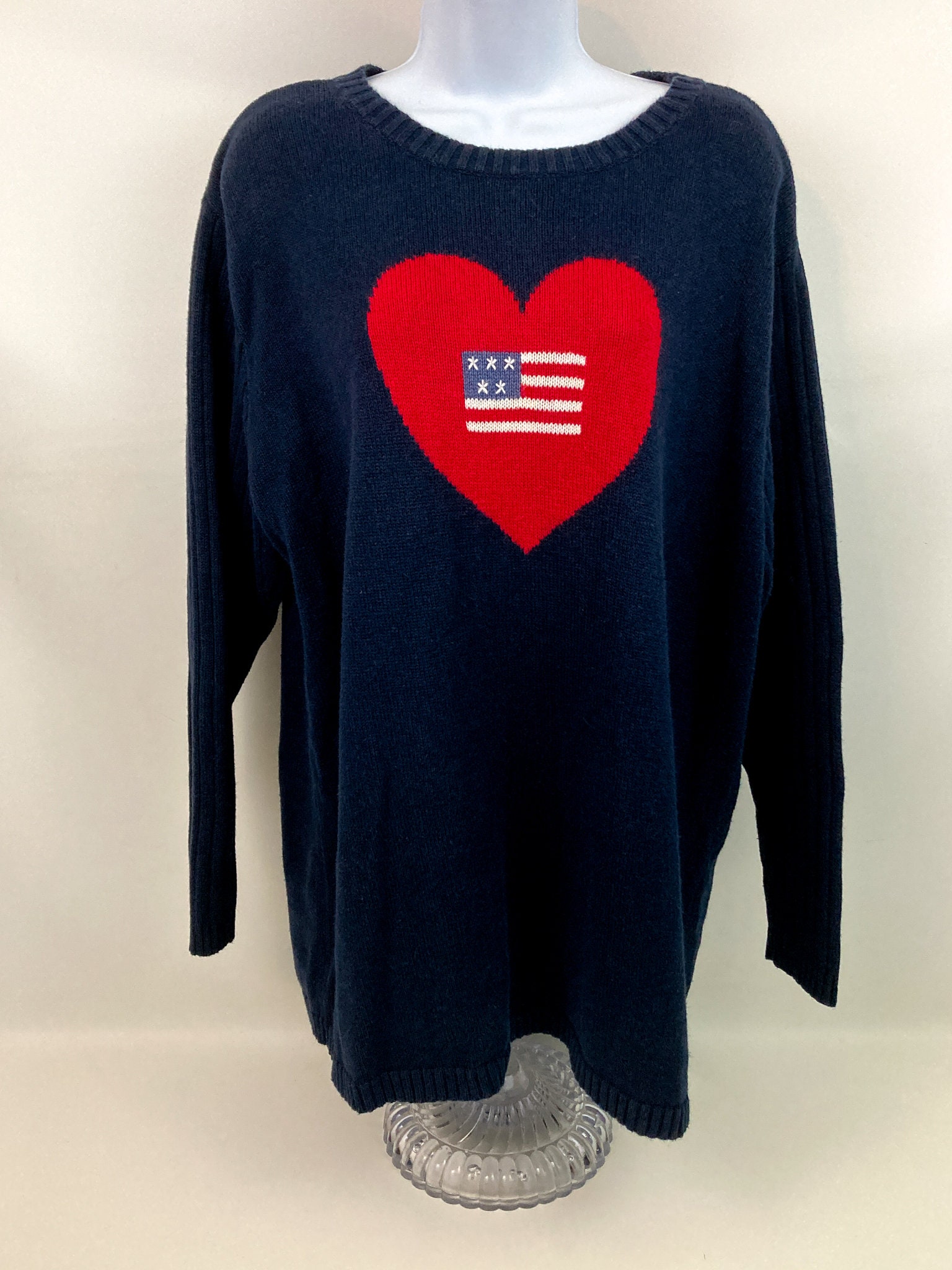 Vintage Quacker Factory Woman's Red Heart Knit Sweater - Etsy Israel