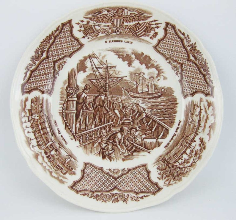 4 Alfred Meakin Fair Winds Brown Bread~Dessert Plates Ships
