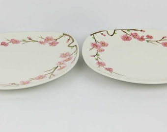 Poppytrail Peach Blossom by Metlox Serving Set Platter and Bowl
