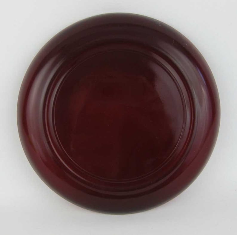Vintage Ruby Red Glass Rimmed Salad Plates 3 Raised Rim/Lip Etsy
