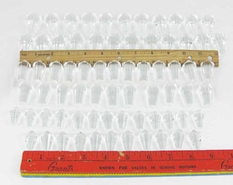 Faceted Icicle Drop Prism Crystals Mixed Lot/Sizes~Crafts~Art Projects (71 pc) Flat Top No Holes To Hang