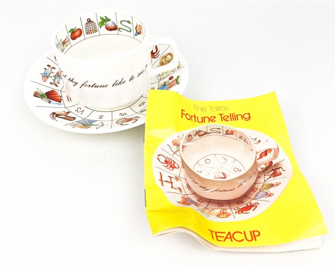 Vintage Taltos Fortune Telling Tea Cup & Saucer Set With Book by Royal