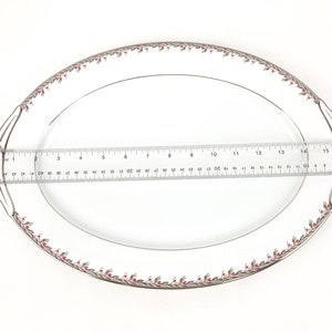 Vintage Noritake Petite #5507 Large Oval Serving Platter 16&quot; Circa 1950&#39;s Platinum Trim