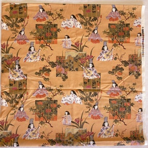 1.5 Yards X 44.5" Wide Vintage Fabric Japanese Geisha Print Classic Cottons 2004 image 1