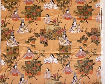 1.5 Yards X 44.5" Wide Vintage Fabric Japanese Geisha Print Classic Cottons 2004