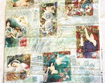 3.75 Yards X 43.5" Wide Vintage Fabric Victorian Ladies Quilt Shop By Cranston NEW!