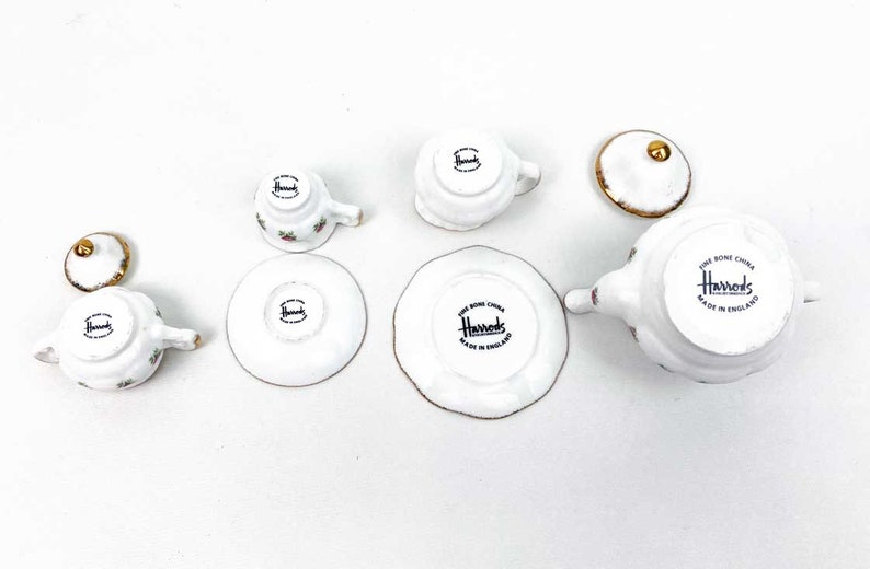 Vintage Harrods Fine Bone China Mini Miniature Tea Set 8 Etsy