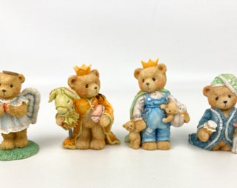 Cherished Teddies Retired Figurines (4)  Angie, Richard, Wilbur, Edward 1992