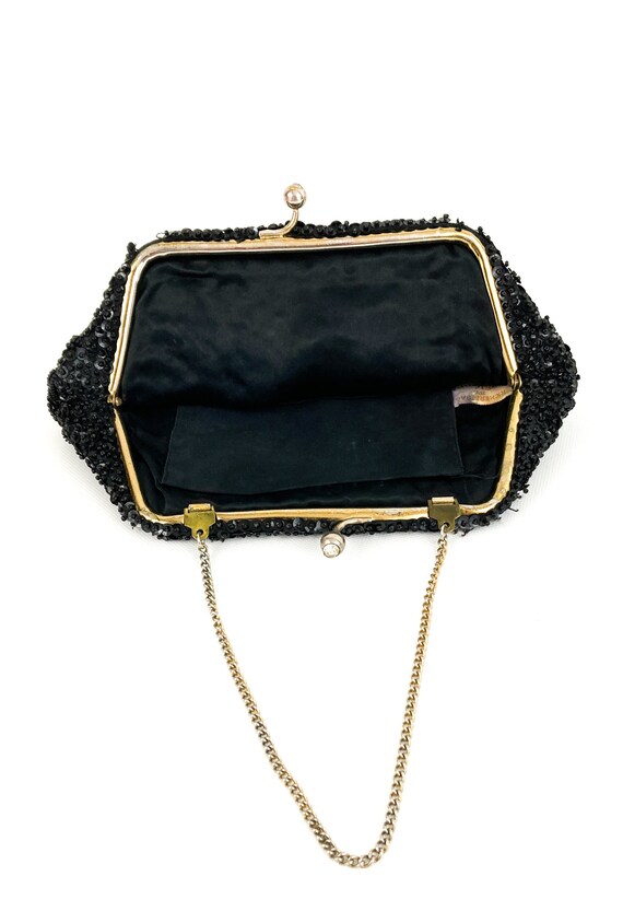 Vintage Richere Bag By Walborg Black Beaded & Seq… - image 5