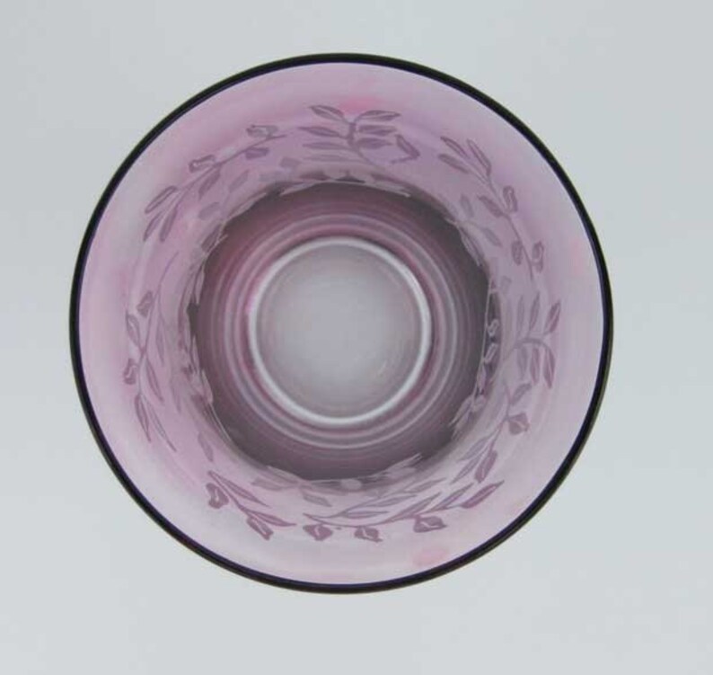 Rose Colored Drinking Glasses Tapered W/Leaves Weighted Etsy