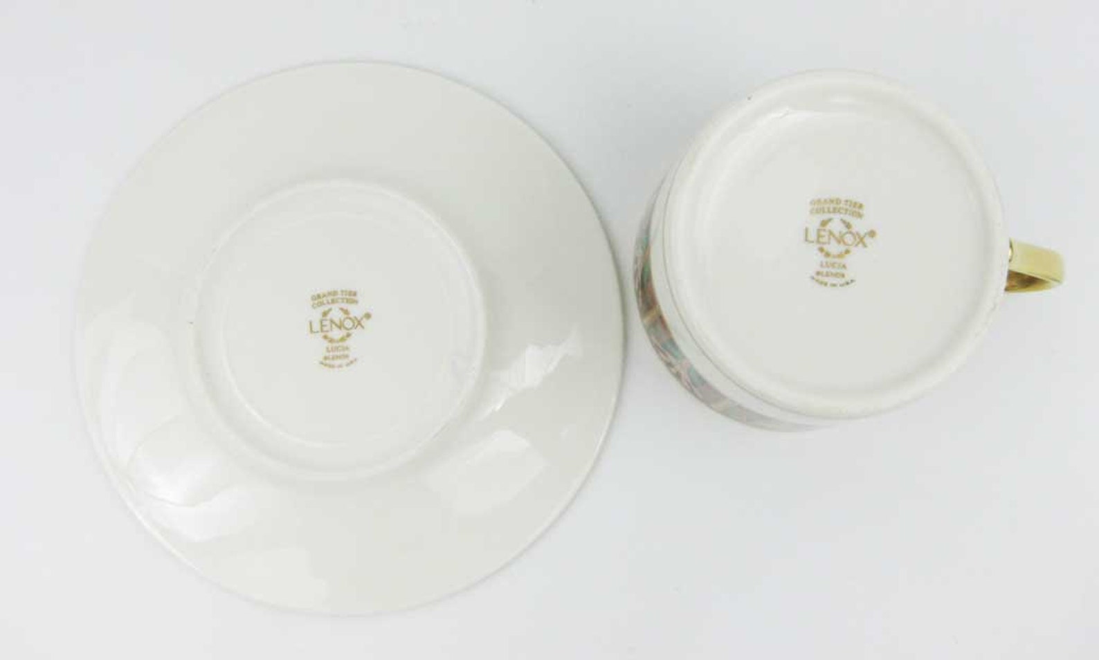 Lenox Grand Tier Lucia Tea Cups and Saucers 2 Sets Circa Etsy