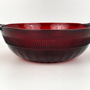 1930s Coronation Royal Ruby Red Bowl With Handles Depression Glass