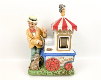 Vintage Waco Melody In Motion Peanut Vendor Animated Music Box 1988