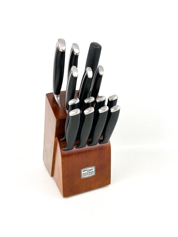 Vintage 9 Piece Set Chicago Cutlery Knife Set w/ Wood Handles