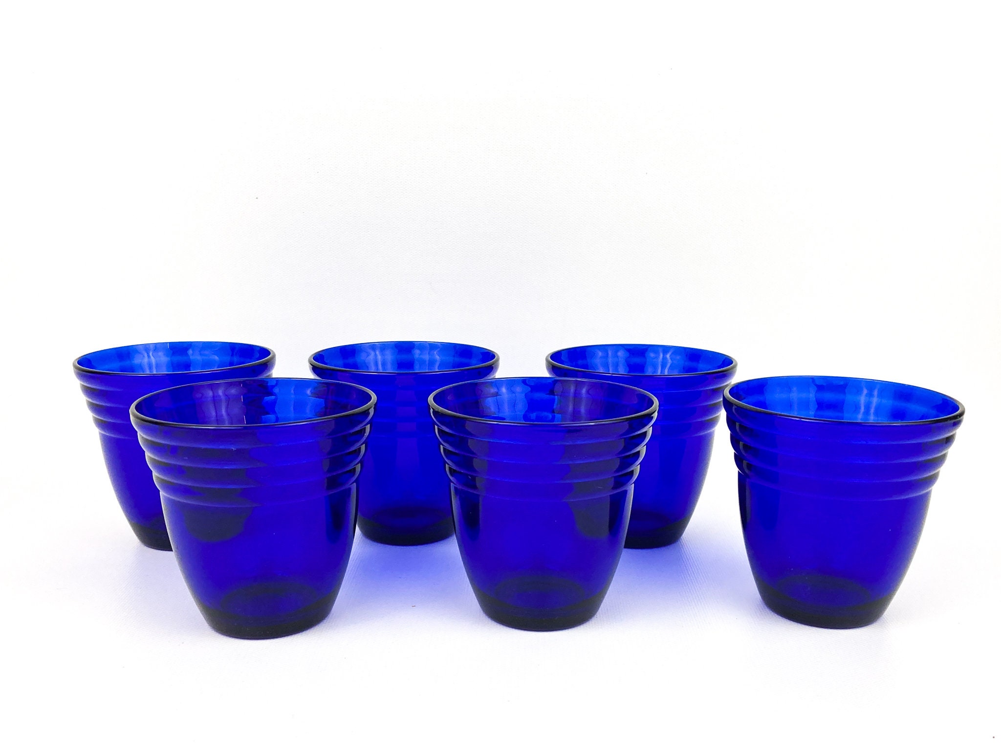 Bormioli Rocco Forum Saphir Cobalt Blue Glass Double Old Fashioned