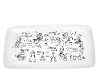 Disney Mickey Mouse Sketch Book Rectangular Serving Platter 13" By Zrike NWT