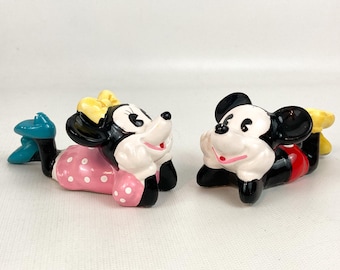 Vintage Walt Disney Productions Mickey & Minnie Mouse Porcelain Figurines Numbered 1/83!