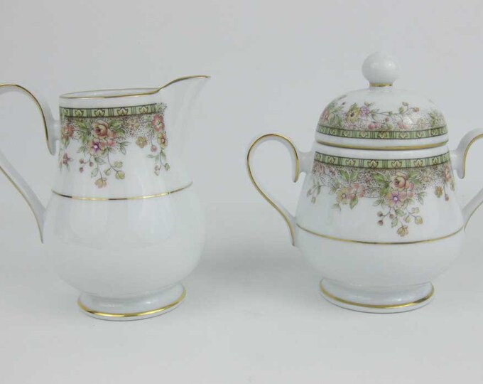 Vintage Noritake Morning Jewel Creamer and Covered Sugar Bowl Etsy
