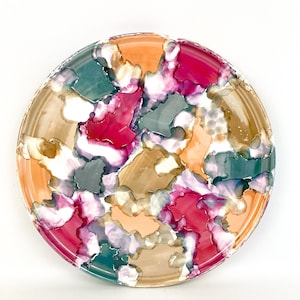 Deruta Nazareno Picchiotti Rimmed Cake Plate Hand Painted Italian Pottery Watercolors~Signed