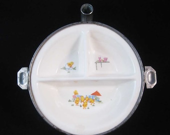 Antique Baby Chicks Child's Warming Dish G.W. Co. Germany