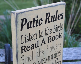 12"x24" Patio Rules personalized to your patio