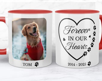 Mug portrait d'animal de compagnie commémoratif cadeau photo personnalisé perte de chien souvenir chien souvenir souvenir animal de compagnie sympathie cadeau cadeau pour toujours dans nos coeurs tasse à café