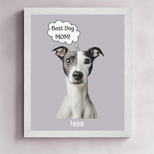 Pet Portrait Custom from Photo Personalized Dog & Cat Wall Art Framed Pet Drawing, Pet Loss Gift Unique Pet Artwork Home Wall Decor Print