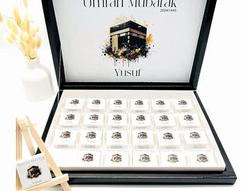 Schokobox personalisiert Umrah Mubarak Geschenk Gastgeschenk Ümre Hediyesi Hac Umre Hediyesi
