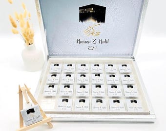 Schokobox personalisiert Umrah Mubarak Geschenk Gastgeschenk Ümre Hediyesi Hac Umre Hediyesi