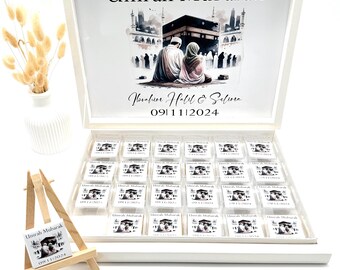 Schokobox personalisiert – Hajj Mubarak / Umrah Mubarak – Hac Ümre Hediyesi – Gastgeschenk Hadsch Geschenkidee Islamisch