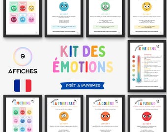 Lot De 12 Affiches 'coin Calme' Pour Classe Ou Maison - Gestion Des émotions Enfants - Posters Sensoriels 35x25 Cm