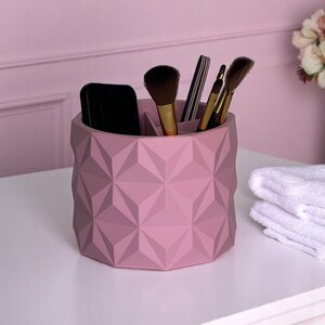 Organiseur maquillage "Lilou" rose, Design 3D avec compartiments, Idée cadeau femme, Fait main en France