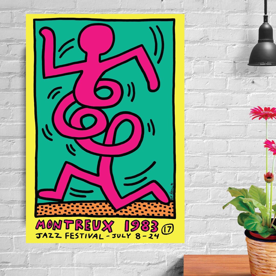 Keith Haring Canvas Wall Art - Framed Pop Art Print - Urban Street ...