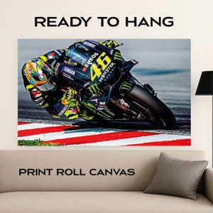 Valentino Rossi Leinwanddruck – MotoGP Racing Motorrad Poster – Vintage Motorrad Kunstdruck – Sportliche Wanddekoration – Bikerzimmer Geschenkidee