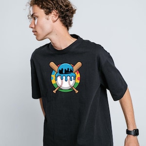 printable PNG For Baseball Dripping Ice Cream Drip Youth Boys Baseball - For t-shirt