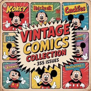 Vintage Mickey Mouse Comic Book Collection PDF – 355 Issues (1932–2016) | Retro Digital Download | Instant Access Printable Comics